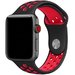 Curea iUni compatibila cu Apple Watch 1/2/3/4/5/6/7, 38mm, Silicon Sport, Negru/Rosu